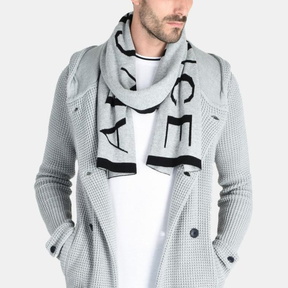 Armani Exchange Men's Cashmere Blend Logo Scarf